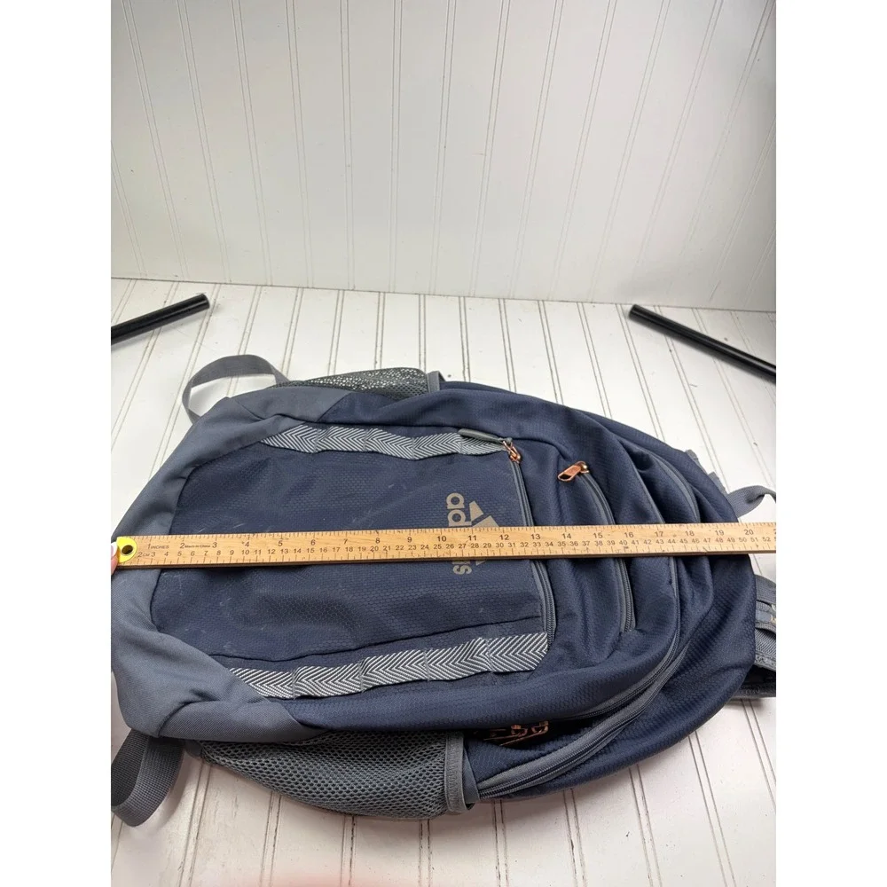 Adidas Prime Navy Blue Grey Multi Compartment Excel Laptop Bag Unisex